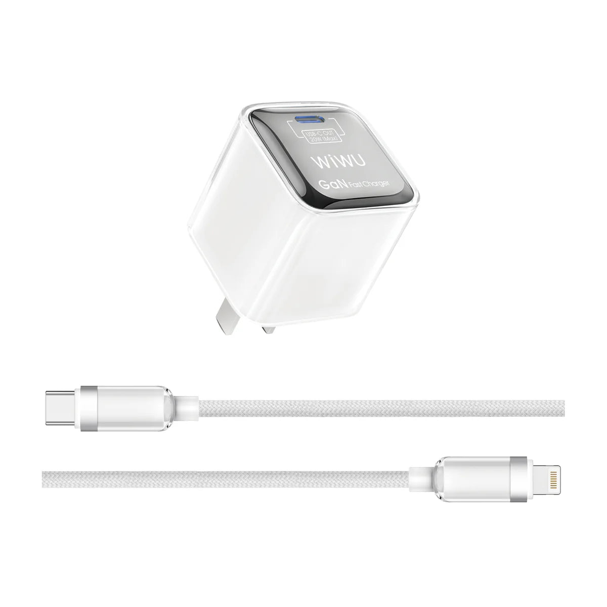 WIWU Jello 20W GaN e cavo di ricarica veloce e versatile - Bianco