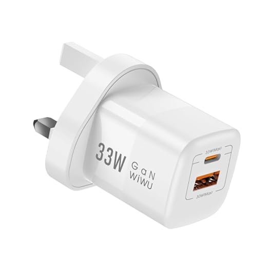 WIWU - ELECTROPRIME Compatiable for WIWU Wi-U008 33W USB + USB-C/Type-C Dual Ports GaN Travel Fast Charger, UK Plug(White)
