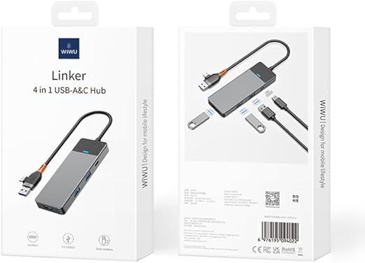 WIWU Linker A431C 4 In 1 USB-C And Type-C Hub -