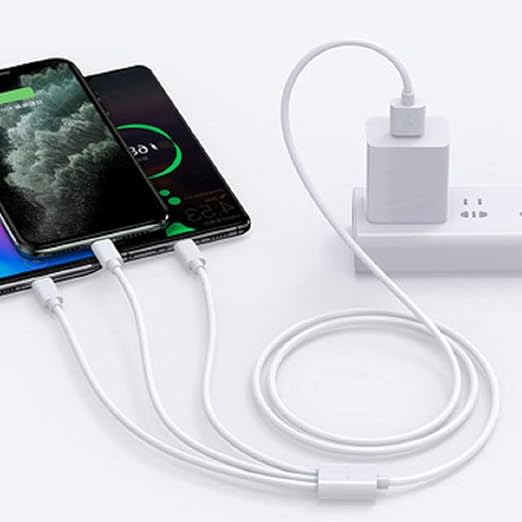 LIMONE -3 Pack 3 in 1 Mobile Phone Charging Cable 3.3FT2A Portable Fast Charger Cable for Micro USBType-CiOS Universal Cable - Luffy5