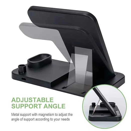 WiWU Wi-W005 3 in 1 Stazione di ricarica in metallo - Lega di alluminio Multi Fast Wireless Charger Stand Docking