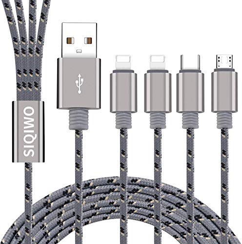 LIMONE -3 Pack 3 in 1 Mobile Phone Charging Cable 3.3FT2A Portable Fast Charger Cable for Micro USBType-CiOS Universal Cable - Luffy5