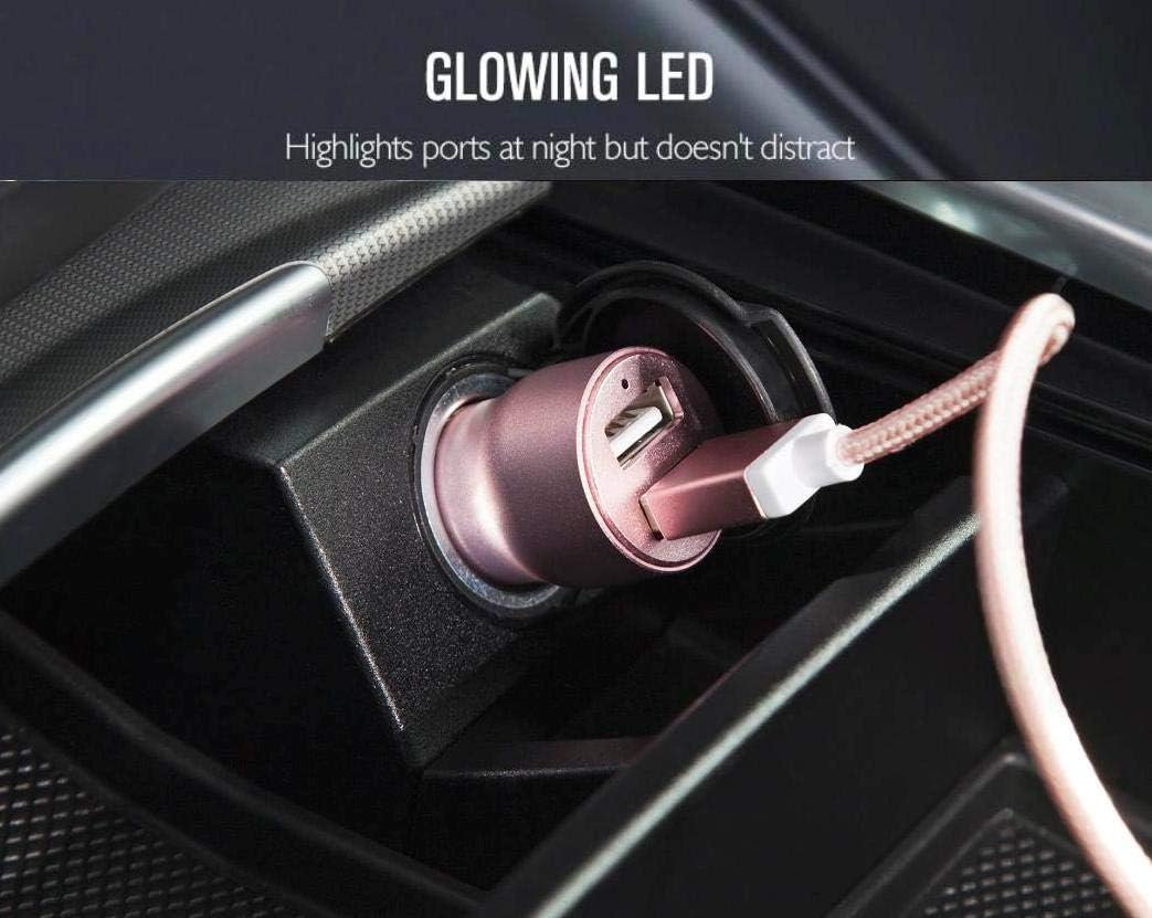 LIMONE Fast 2-Port USB Car Charger - 4.8A with 1M Type C USB Cable for Samsung A13, A53, A33, A23, A73 5G Phones