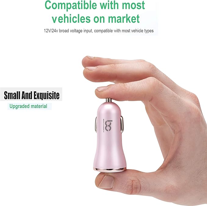LIMONE Fast 2-Port USB Car Charger - 4.8A with 1M Type C USB Cable for Samsung A13, A53, A33, A23, A73 5G Phones
