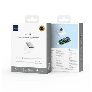 WIWU Jello 20W GaN e cavo di ricarica veloce e versatile - Bianco