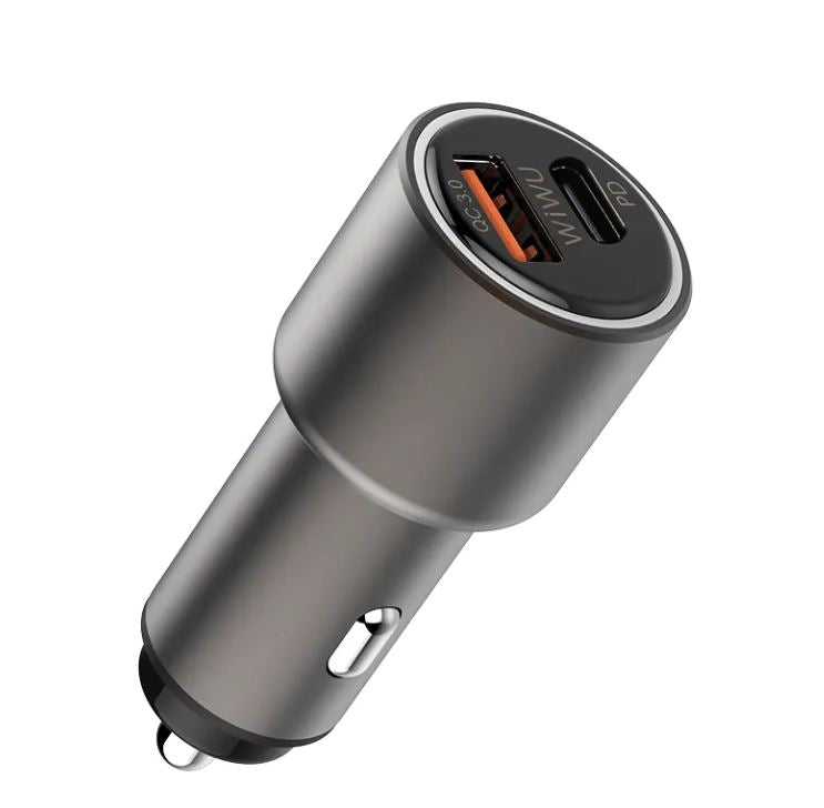 WiWU 36W veloce di ricarica caricabatteria da auto con USB 3.0 e di tipo C caricatore