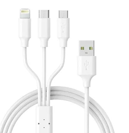 LIMONE -3 Pack 3 in 1 Mobile Phone Charging Cable 3.3FT2A Portable Fast Charger Cable for Micro USBType-CiOS Universal Cable - Luffy5