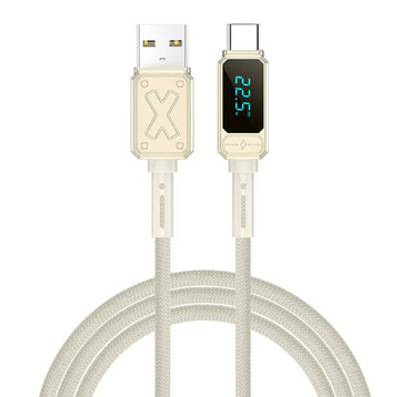 WiWU Wi-C038 Titan Series USB-A to Type-C 6A 66W LED Digital Display Charging