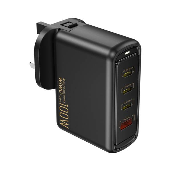 WiWU - da muro WiWU PD 100W GaN con spina universale da viaggio US EU UK