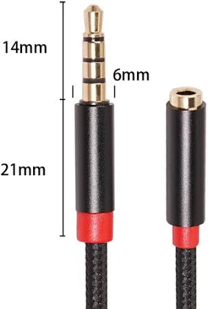 Male to Female Audio Cable 3.5mm Jack AUX Extension Cord for Computer Car TV