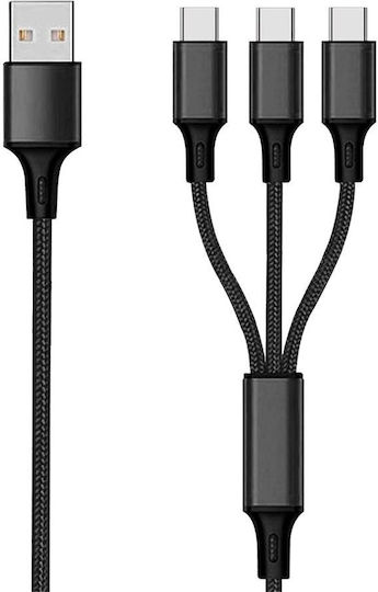 WiWU Platinum USB-A to Type-C/Micro/Lightning 3-in-1 Cable | 3.1A Fast Charging |Platinum Cavo
