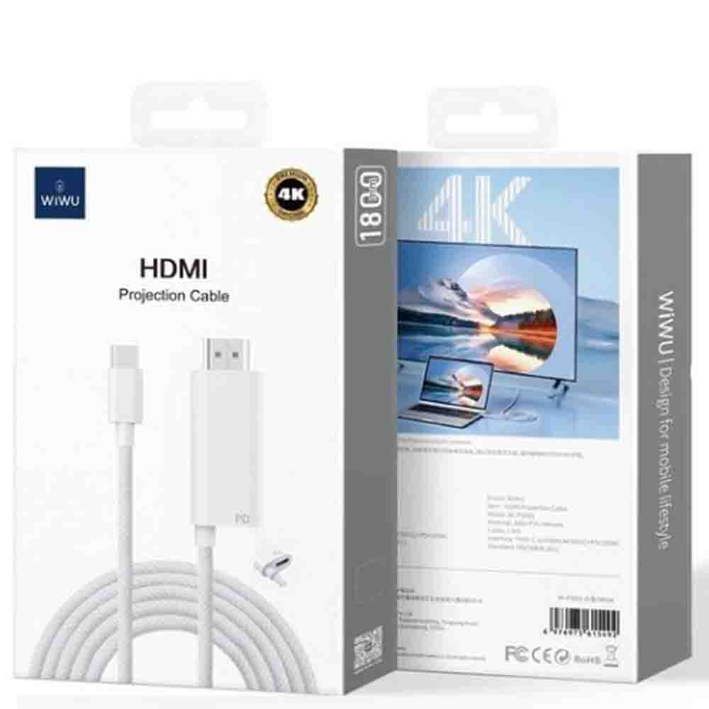 WIWU Cavo Da USB-C a HDMI Cavo 4K UHD 1080p Full HD